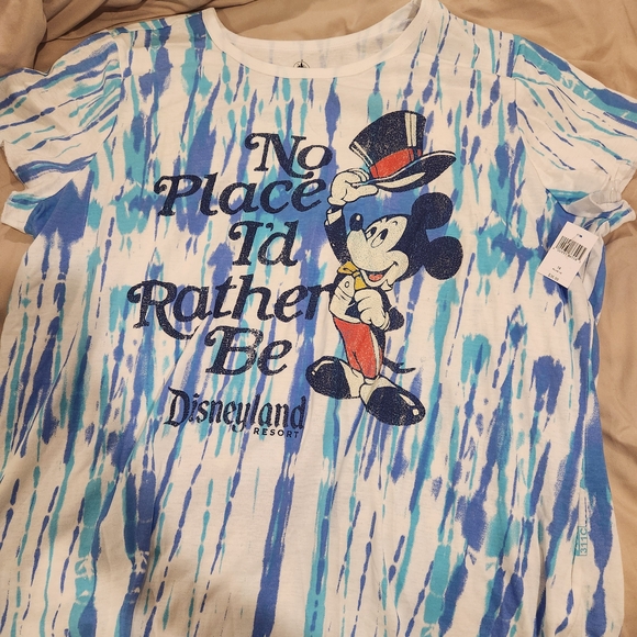 Disneyland Disney Parks Mickey Mouse Blue Tie-Dye T-Shirt - Picture 1 of 3